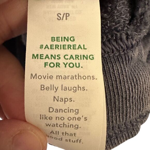 Aerie Blue Oversized Cotton Drawstring Hoodie Size S - Picture 4 of 8